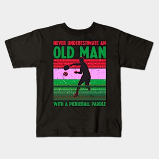 Cool Pickleball Design For Men Grandpa Pickleball Player Kids T-Shirt